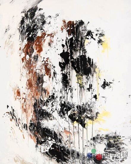 박성희 순간의 흐름머무는 흔적 Mixed media on Canvas 1622x1303cm사진대백프라자갤러리 제공