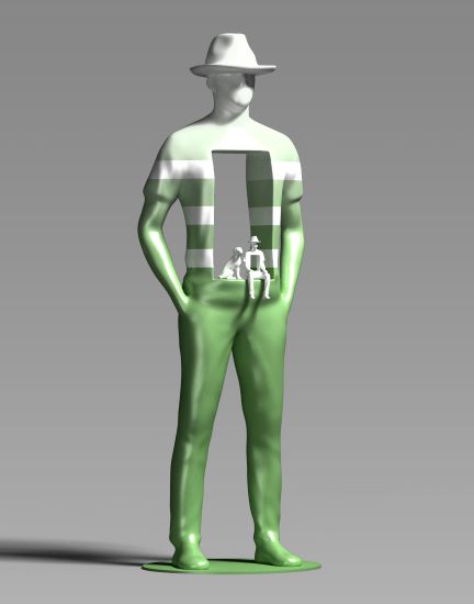 배수관 작 젠틀 멍 75x67x220hcm paint on Resin2025