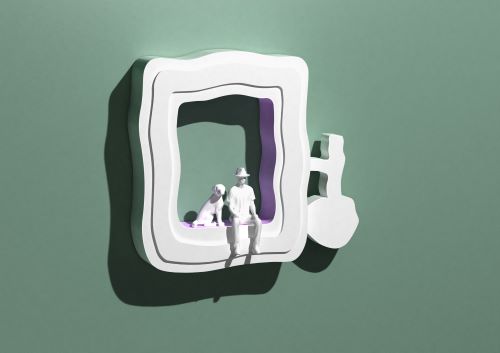 배수관 작 멍 전망대 26x7x24hcm paint on Resin 2025